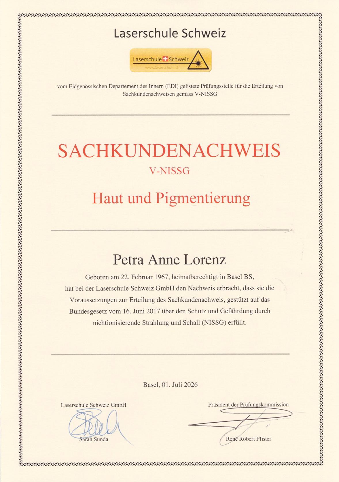 Sachkundenachweis Haut und Pigmentierung